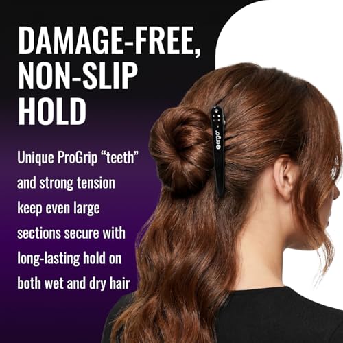 ERGO ProGrip Hair Clips for Styling – 4 Pack Alligator Sectioning Clips