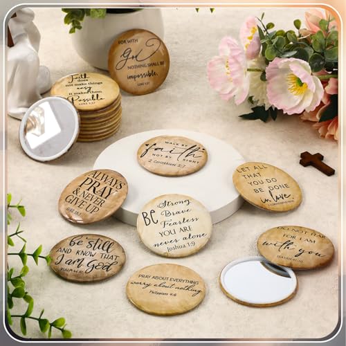 36 Pcs Mini Bible Verse Compact Mirrors - Christian Inspirational Gifts