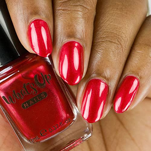 Whats Up Nails Cherry-bration Nail Polish - Metallic Red 0.37 fl oz, 21 Free, Cruelty Free, Vegan