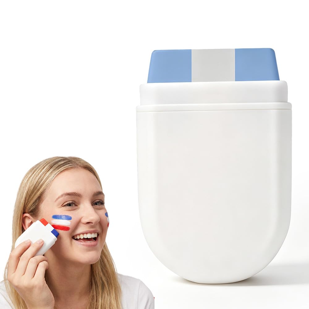 Face Paint Stick for Sports Fans - Washable Red, White & Green Glitter | Perfect for Baseball & Soccer Games