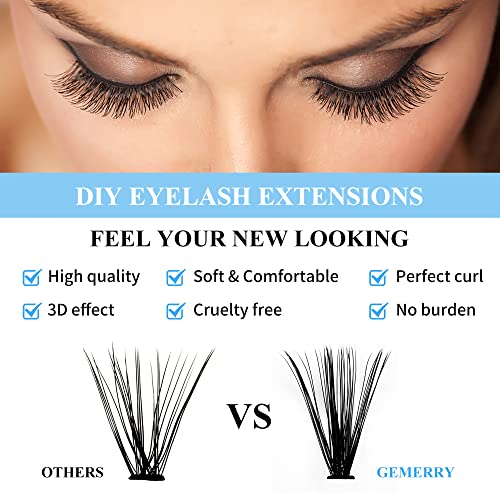 GEMERRY Natural Lash Clusters 280P 30D/40D 8-16mm - 12 Rows, 0.07D Mix