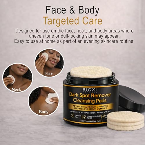 BIOXI Dark Spot Remover Cleansing Pads with Kojic Acid & Turmeric - 1 Pack