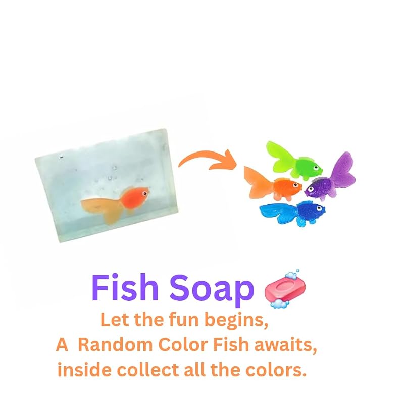 Kids Clear Soap with Hidden Fish Toy – 4 oz Fun Bath Time Surprise