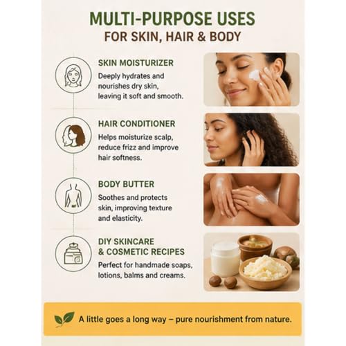 Mary Tylor Naturals Pure Unrefined 16 oz Shea Butter from Ghana — Ivory, 1 lb (Pack of 1) Natural Hair & Skin