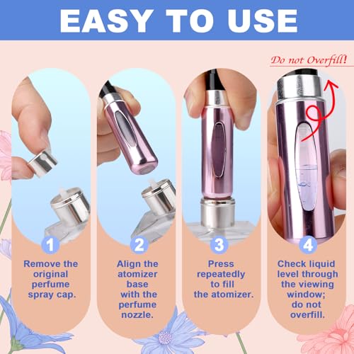 8-Pack Mini Refillable Perfume Travel Bottles with Atomizer