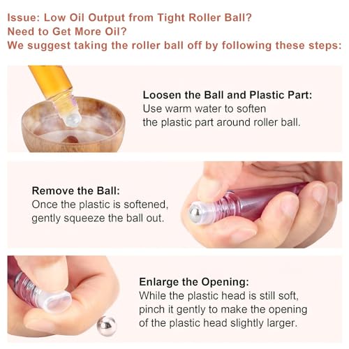 8 Pack 10mL Glass Roller Bottles for Essential Oils & Perfume