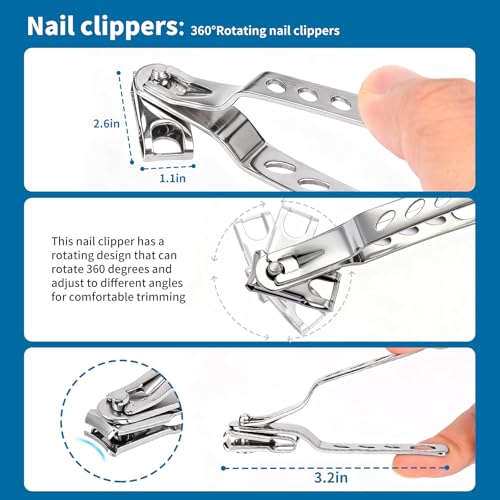 7-Piece Toenail Clipper Kit for Seniors - Professional Thick Nail Care