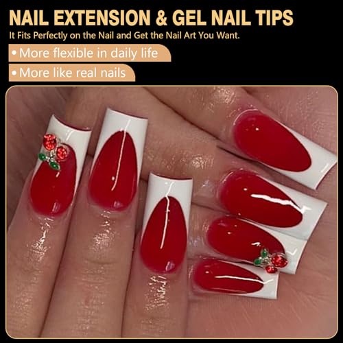 Cycullinyt 600pcs Soft Gel Nail Tips - Professional Clear Acrylic Press-On for DIY Manicure