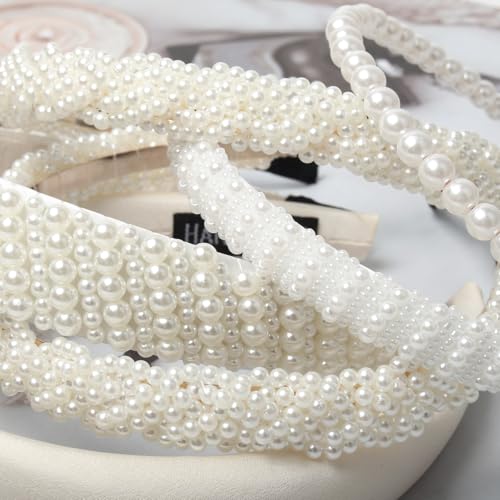5-Pack Faux Pearl Headbands for Women and Girls, Elegant Hair Accessories