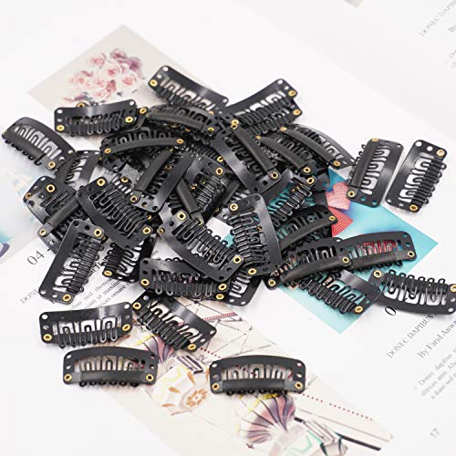Honbay Black 50PCS U-Shape Hair Extension Clips 3.3cm for Sew-In Weaves