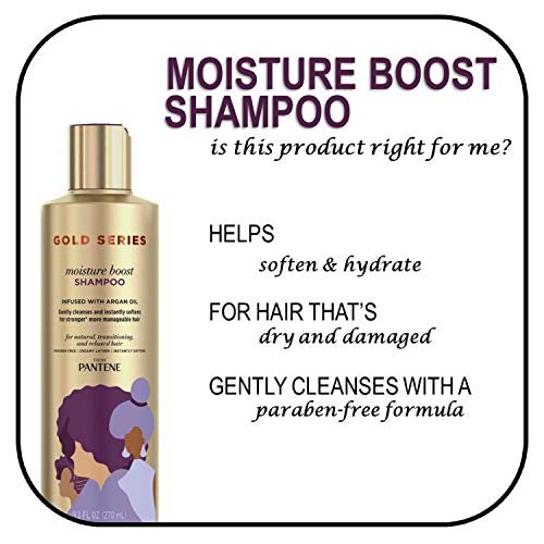 Pantene ProV Gold Series Moisture Boost Shampoo - Clean Scent, 9.1 Fl Oz Pack of 2