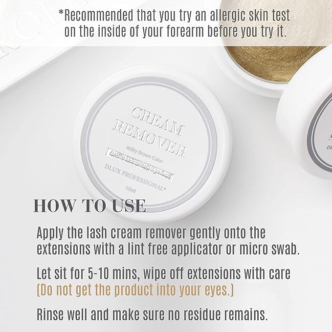 Eyelash Extensions Glue Remover Cream - 15ml Fast Dissolution, Natural Pigment, Oatmeal Color | Professional Adhesive