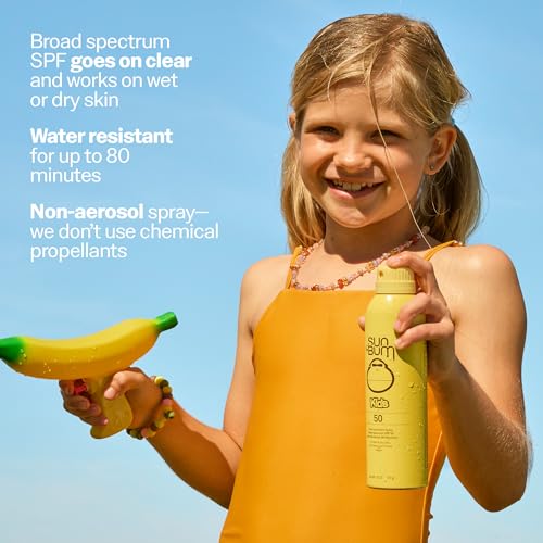 Sun Bum Kids SPF 50 Sunscreen Clear Body Spray - Broad Spectrum Water-Resistant with Vitamin E - Wet or Dry Skin Application - Hawaii 104 Act Compliant (Without Octinoxate & Oxybenzone) - 6 oz