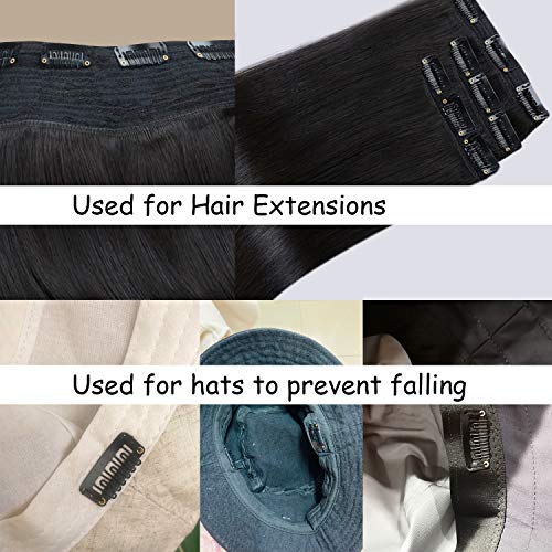 Honbay Black 50PCS U-Shape Hair Extension Clips 3.3cm for Sew-In Weaves