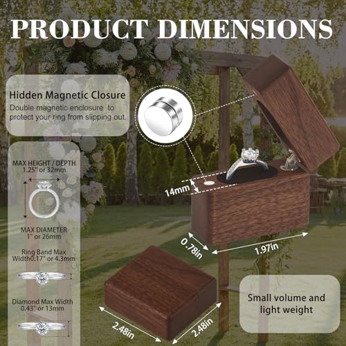 Wooden Ring Box for Engagement and Wedding Ring Storage