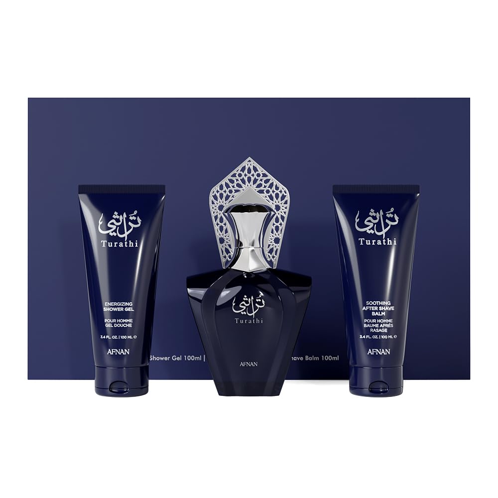 Afnan Turathi Blue Eau de Parfum Spray for Men - 3.0 Fl. Oz | Long-Lasting Fragrance