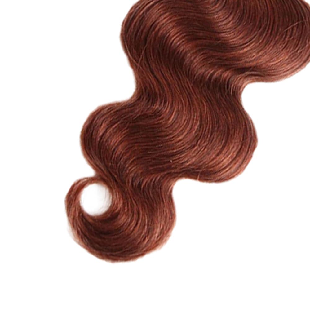 HuxoWax Body Wave #33 Reddish Brown 30 Inch Doubles Weft Unprocessed Weave 1 Bundles 100g Human Hair Bundles Copper Red Color Auburn Human Hair Extensions