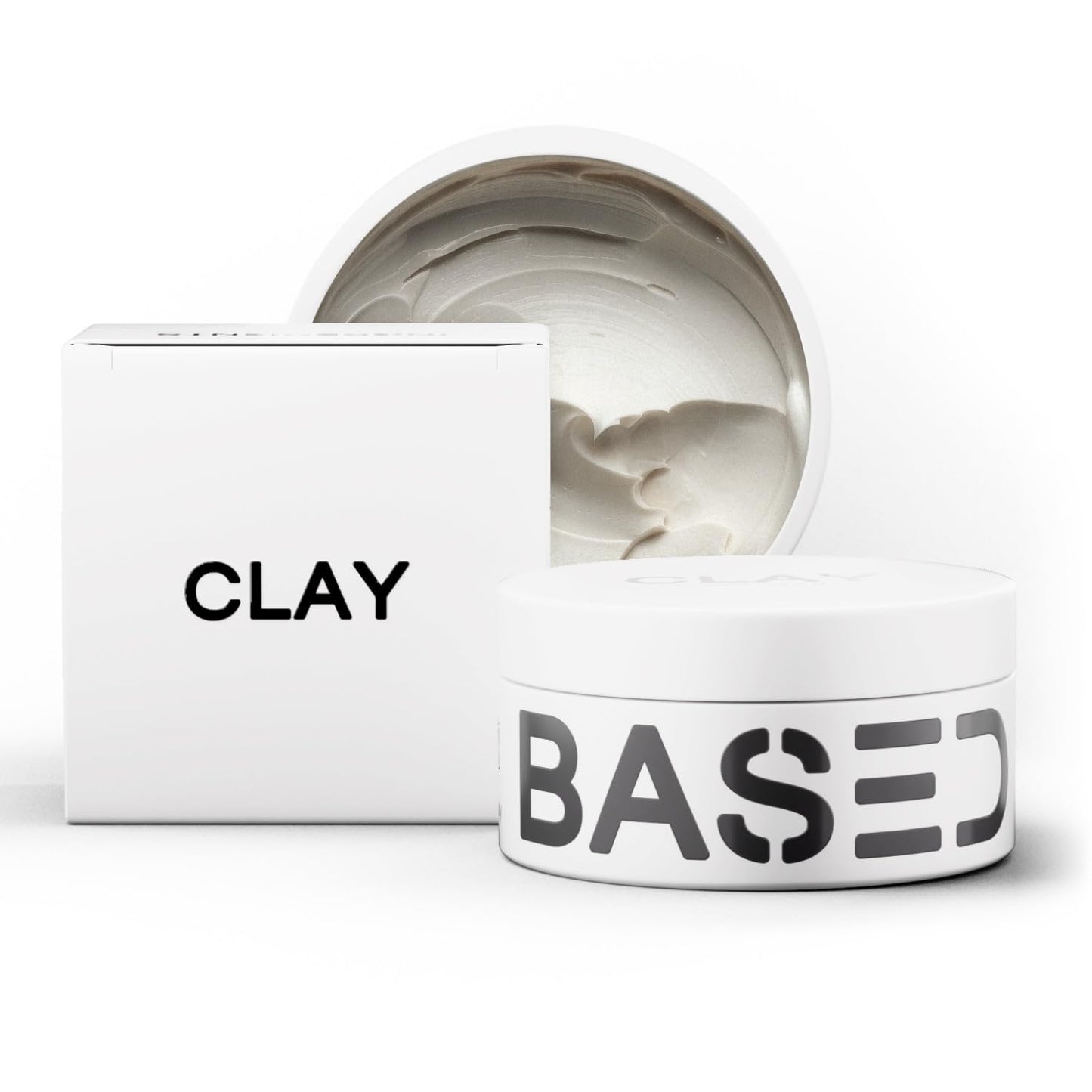 BASED Hair Clay for Men - Strong Hold Texturizing Styling Clay | Santal Sandalwood Fragrance, 3oz