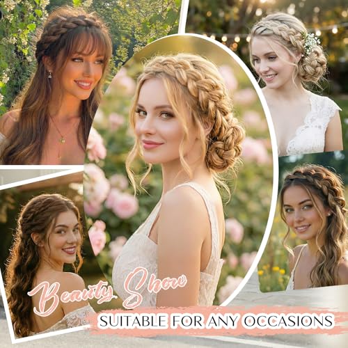 MaopaoBeauty Dark Brown Braided Headband Set (2PCS) for Women