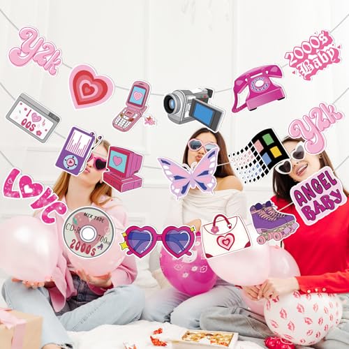 Y2K Party Decorations Set - 3 Banners for 2000s Themed Events