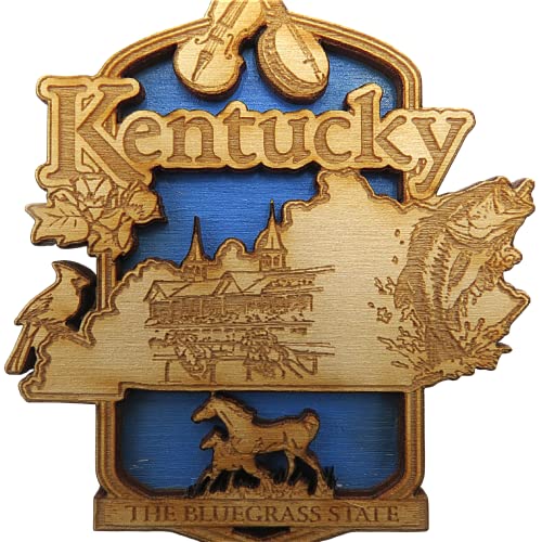 Kentucky State Magnet - Rustic Wooden Laser Cut Souvenir