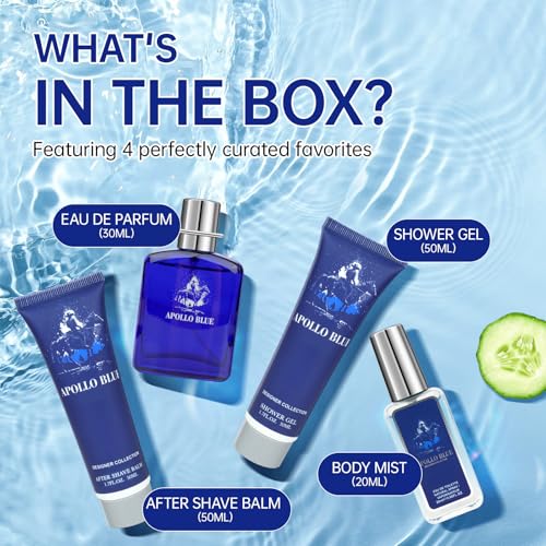 Men's Bath and Skincare Gift Set - All Natural Melon & Sage Aromatherapy, Travel-Friendly 4-Piece Kit