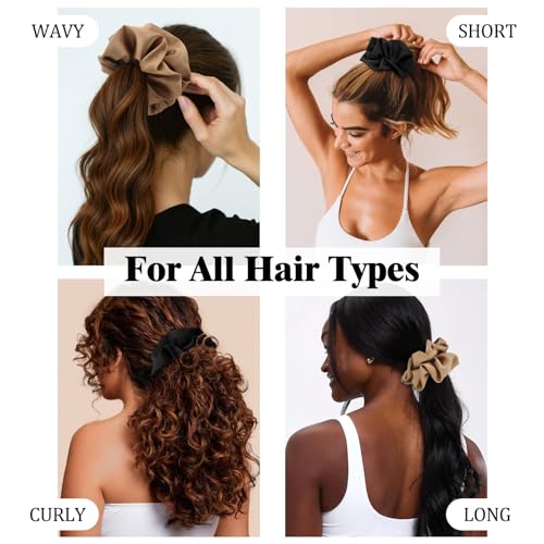 NatureKess XL Mulberry Silk Scrunchie - Anti-Breakage Hair Tie for Sleeping