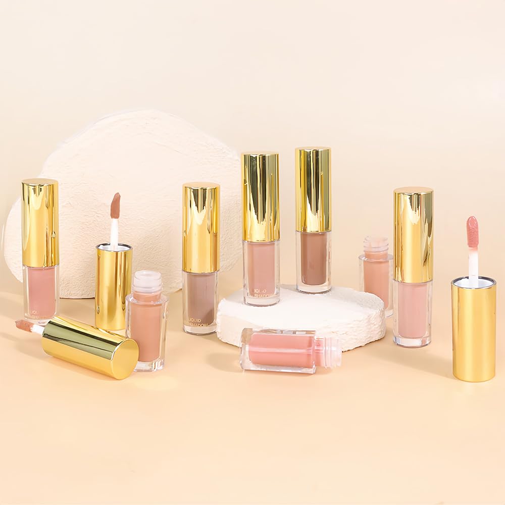 Warm Apricot Shimmer Liquid Metallic Eyeshadow - Longwear, Buildable & Blendable Cream for Mature Skin | Vegan & Cruelty-Free