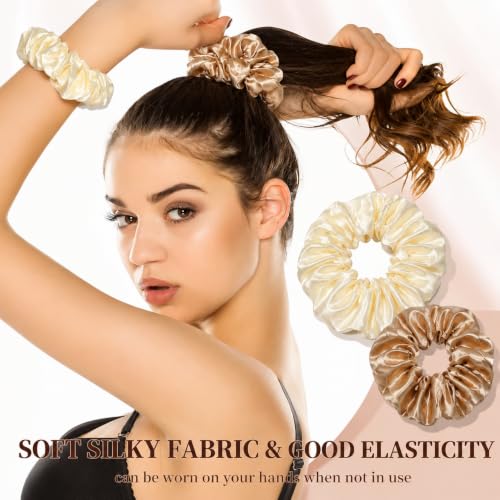 24 Pack Satin Hair Scrunchies for Women - Classic Colors, 2.36"