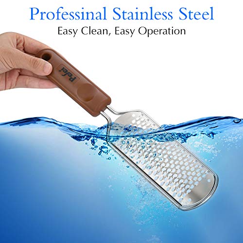 Pefei 2-Pack Professional Stainless Steel Pedicure Foot Files for Wet & Dry Feet