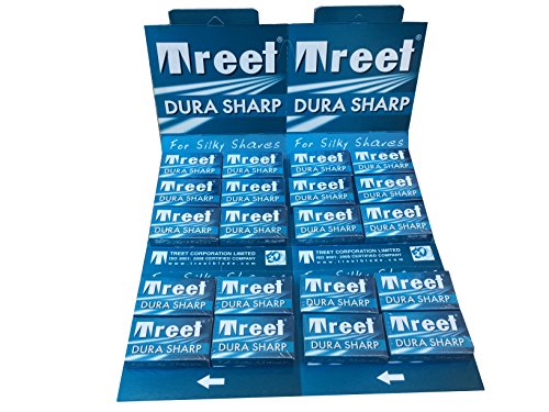 Treet Dura Sharp Double Edge Safety Razor Blades - 100 Pack for Smooth Shaves