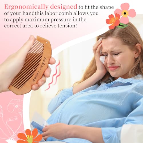 Natural Wooden Birth Comb for Labor Pain Relief & Support
