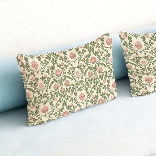 Boho Floral Pillow Cover 12x20 - Soft Flannelette Decor