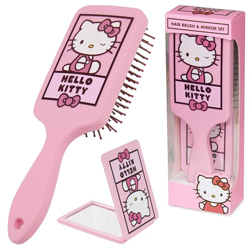 Hello Kitty Detangling Hair Brush & Compact Mirror Set