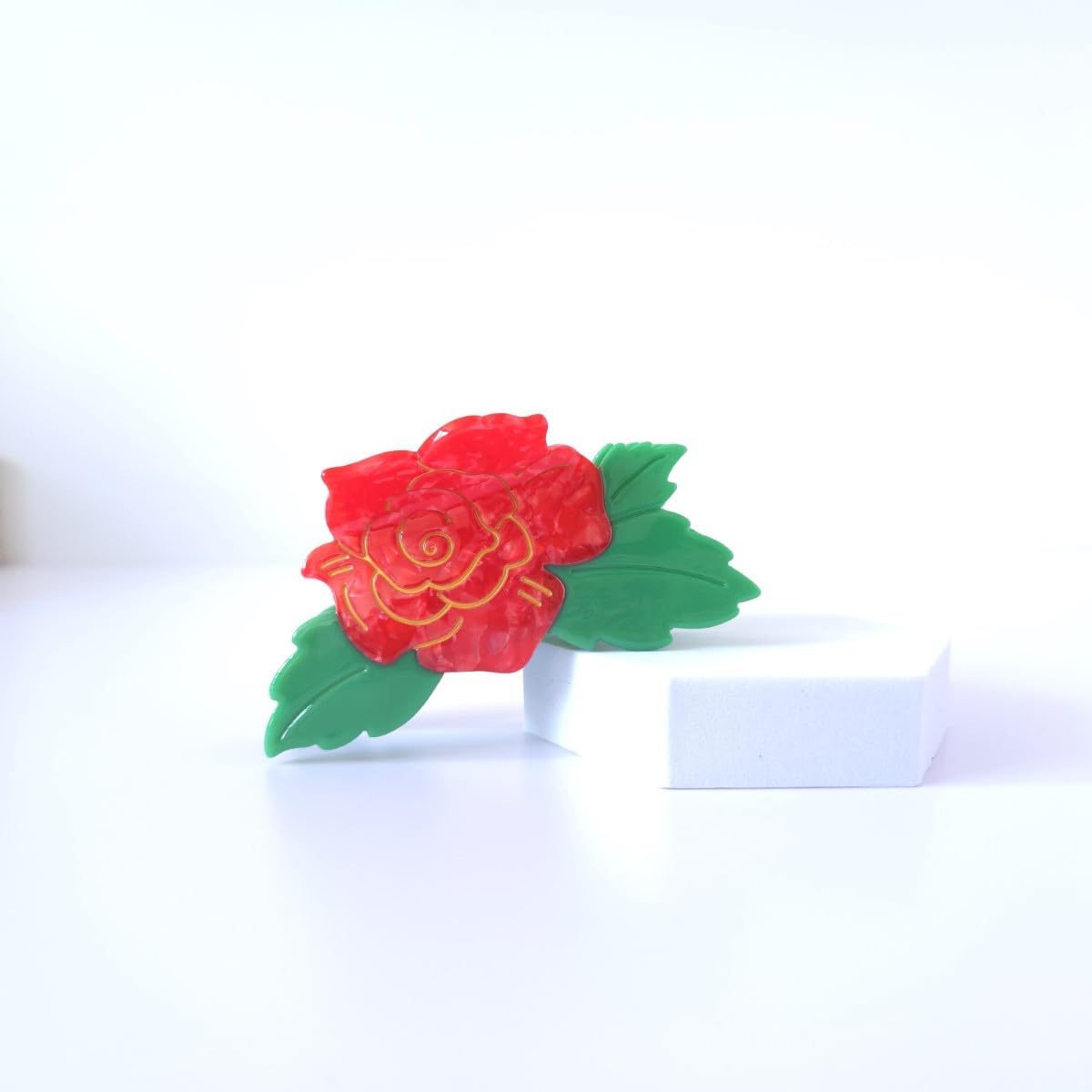 Cute Red Peony Hair Clips,Novelty Acetate Flower Claw Clip,Small Claw Clip for Women