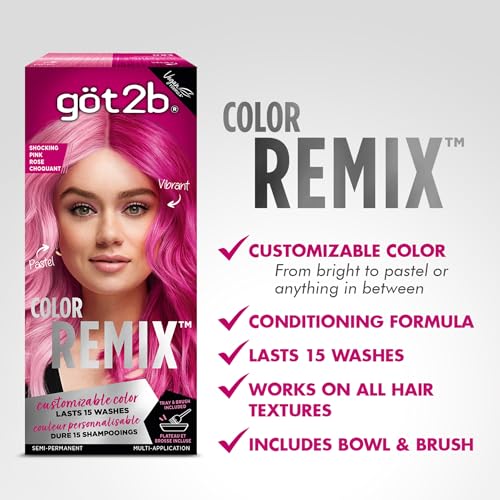 Got2B Color Remix Semi-Permanent Hair Color - Shocking Pink, 2.2 Fl Oz