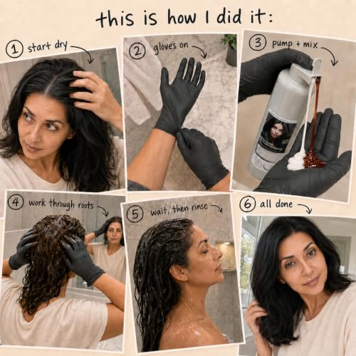 Natural Black 3-in-1 Hair and Beard Color Shampoo for Gray Coverage