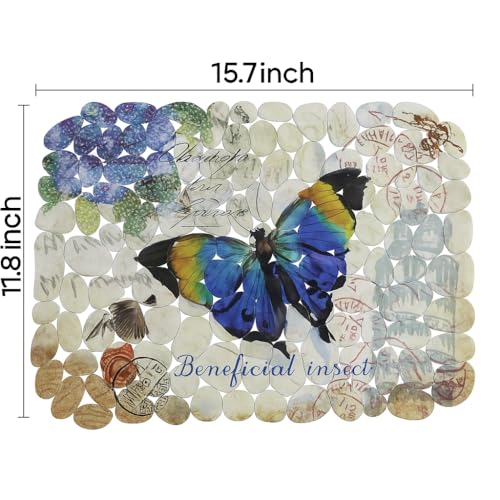 Decorative PVC Sink Mat - 15.7" x 11.8" Flexible Protector with Quick-Draining Pebble Texture