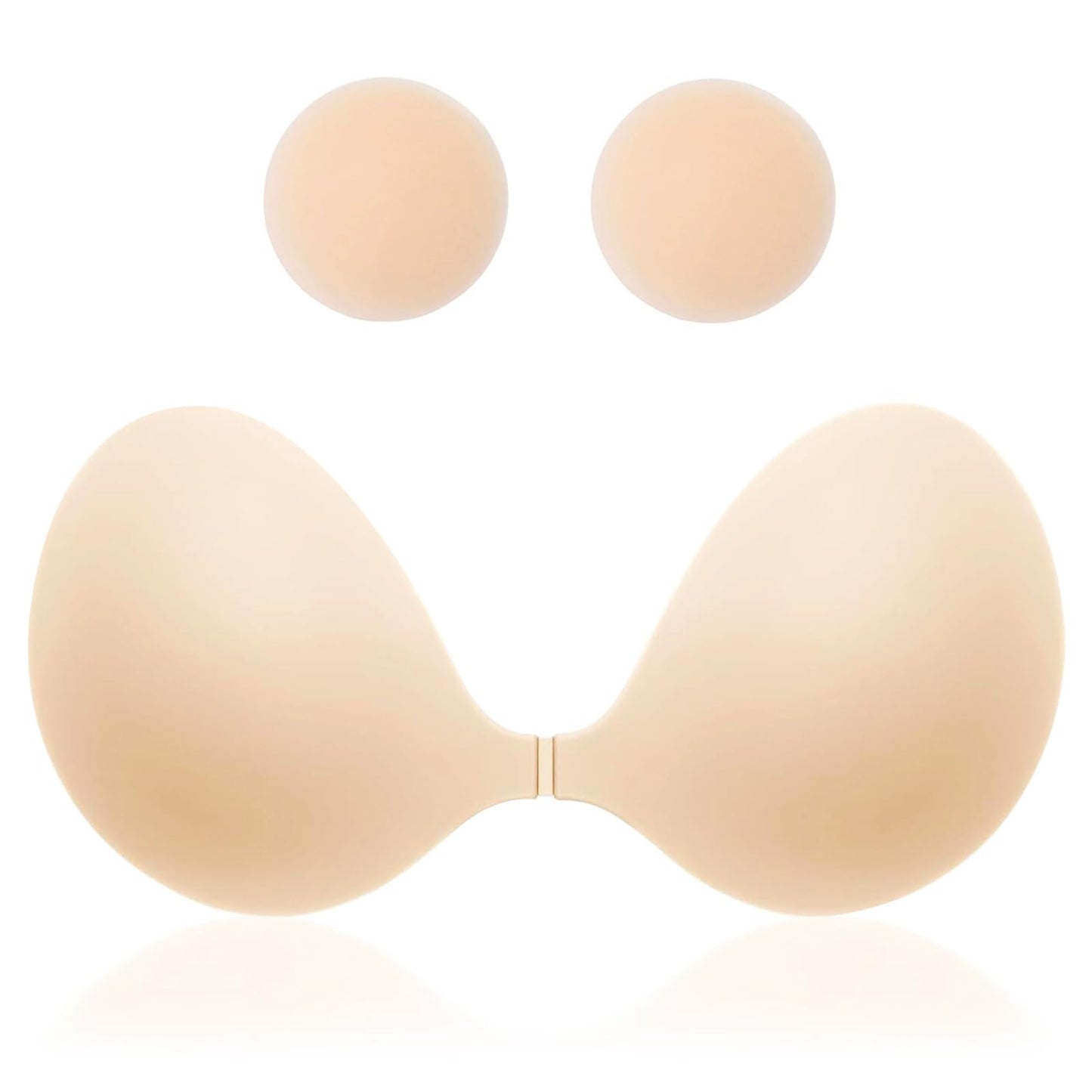MITALOO 2025 Adhesive Bra Upgraded Silicone Push Up Invisible Sticky bras Breast Covers for Women Nude