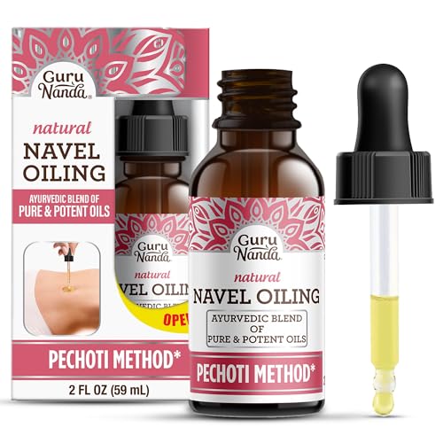 GuruNanda Navel Oiling - 100% Natural Belly Button Oil, 2 Fl Oz - Supports Digestion & Hydration
