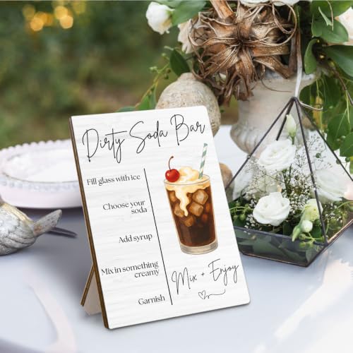 Rustic Wooden Dirty Soda Bar Sign - 5x7 Wedding Decor
