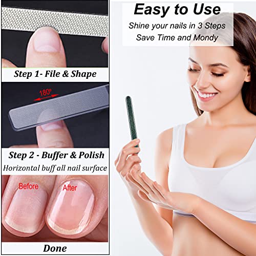 LePinko Professional Nail File and Nano Glass Nail Buffer Set