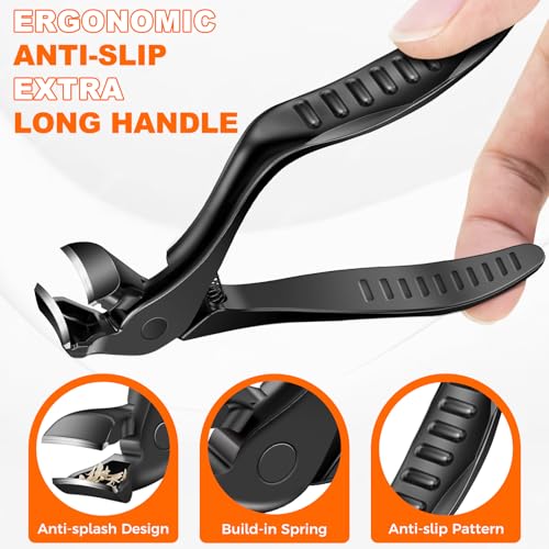 DRMODE Long Handled Toenail Clippers for Seniors with Wide Jaw