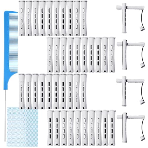 48pcs Hair Perm Rods Set with Curling Paper & Comb - Heatless Curling Tools