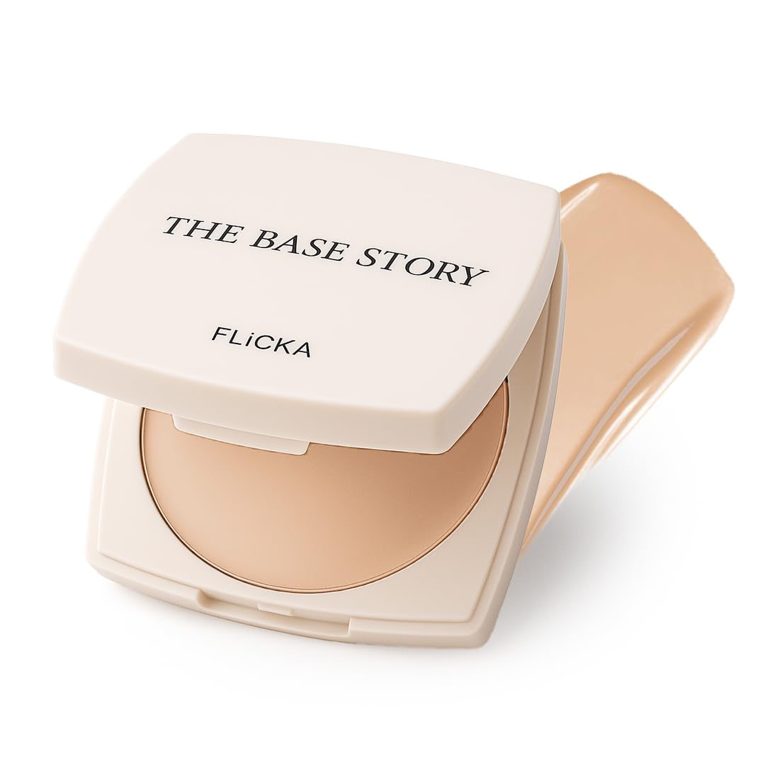 FLiCKA The Base Story Cream Foundation for Face Makeup 8.5gm Medium to High Coverage Waterproof & Long Lasting Smooth & Matte Finish with SPF All Skin Types 02 Beige