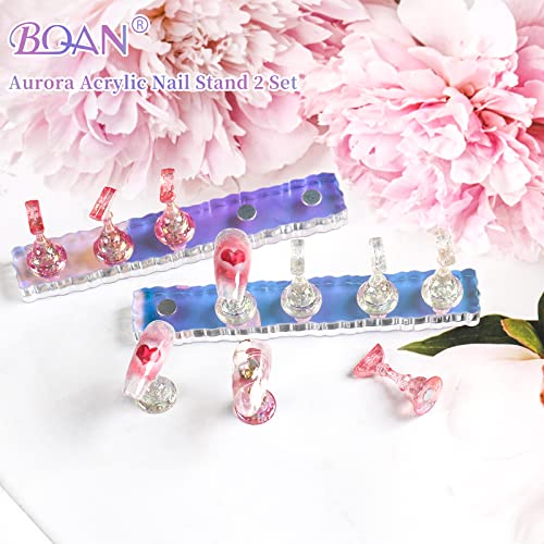 BQAN Acrylic Nail Holder Stand Set with 96 Reusable Clay Tips