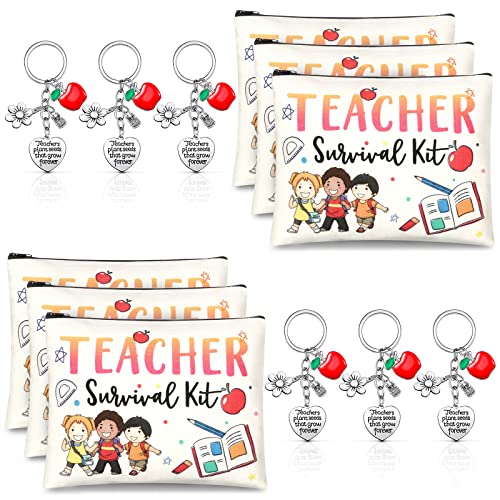Teacher Appreciation Gift Set - 12 Pcs Makeup Bags & Keychains