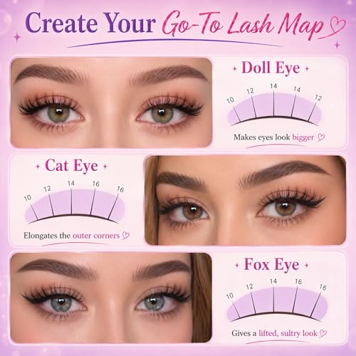 Rootoo 20D+30D+40D+50D Wispy Lash Clusters Kit 640 Pcs Natural Eyelash Extensions