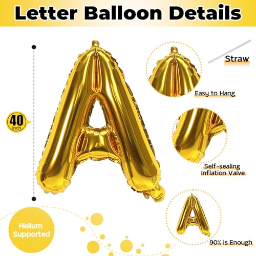 40-Inch Gold YAY Balloon Banner - Giant Foil Party Decoration