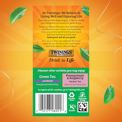 Twinings Green Tea with Pomegranate, Raspberry & Strawberry - 20 Individually Wrapped Bags